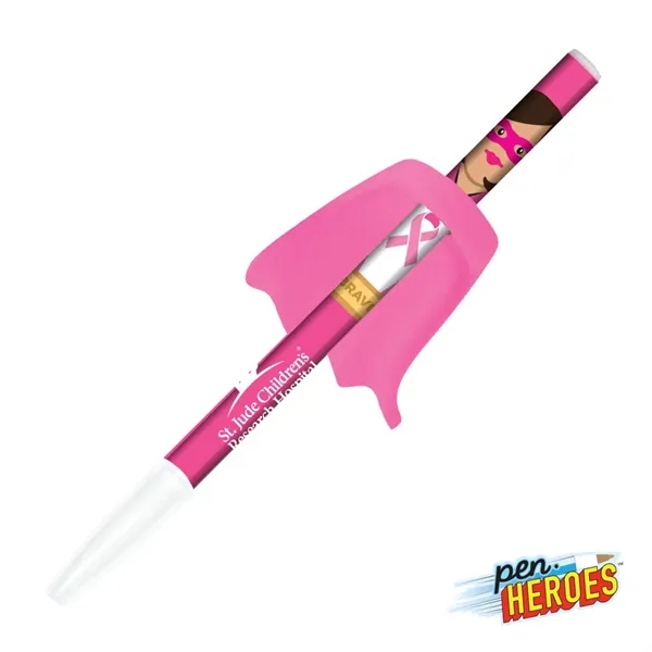 Pen Heroes™ Awareness Series Female w/Cape Pen - Pen Heroes™ Awareness Series Female w/Cape Pen - Image 2 of 7