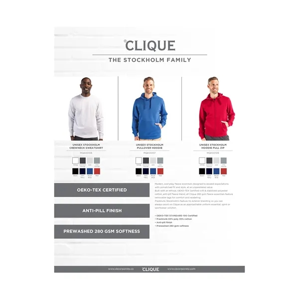 Clique Stockholm Unisex Pullover Hoodie - Clique Stockholm Unisex Pullover Hoodie - Image 19 of 192