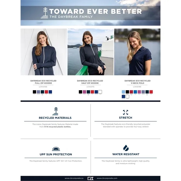 Cutter & Buck Daybreak Eco Recycled Womens Full Zip Hoodie - Cutter & Buck Daybreak Eco Recycled Womens Full Zip Hoodie - Image 10 of 35