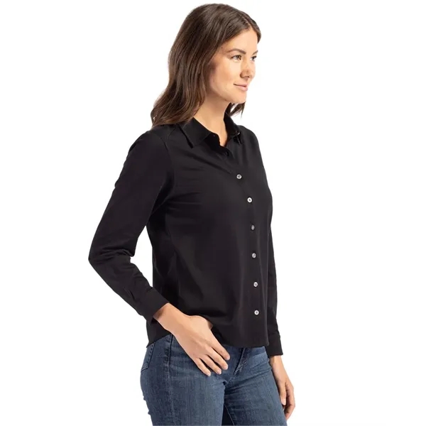 Cutter & Buck Advantage Eco Tri-Blend Pique Womens Long S... - Cutter & Buck Advantage Eco Tri-Blend Pique Womens Long S... - Image 10 of 18