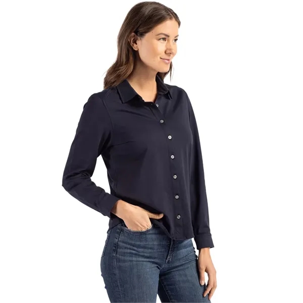 Cutter & Buck Advantage Eco Tri-Blend Pique Womens Long S... - Cutter & Buck Advantage Eco Tri-Blend Pique Womens Long S... - Image 14 of 18