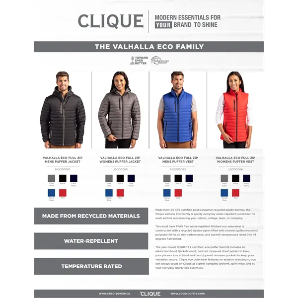 Clique Valhalla Full Zip Mens Puffer Vest - Clique Valhalla Full Zip Mens Puffer Vest - Image 17 of 41