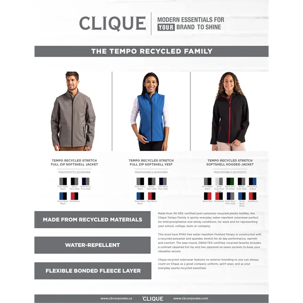 Clique Tempo Stretch Full Zip Mens Softshell Vest - Clique Tempo Stretch Full Zip Mens Softshell Vest - Image 24 of 36