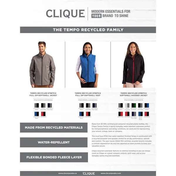 Clique Tempo Stretch Full Zip Mens Softshell Jacket - Clique Tempo Stretch Full Zip Mens Softshell Jacket - Image 24 of 39