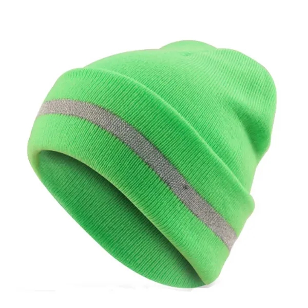 Hi-Vis Safety Beanie with Reflective Stripe - Hi-Vis Safety Beanie with Reflective Stripe - Image 3 of 3