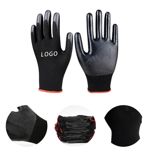 Anti-slip Nitrile Hand Protection With Logo For Working - Anti-slip Nitrile Hand Protection With Logo For Working - Image 0 of 2