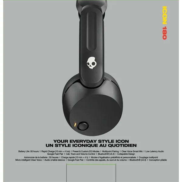 Skullcandy Icon 180 Bluetooth Headphones - Skullcandy Icon 180 Bluetooth Headphones - Image 3 of 5