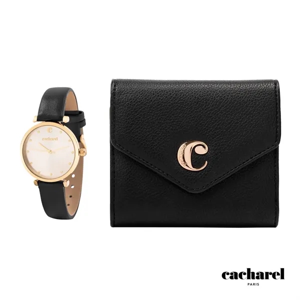 Cacharel® Alma Wallet & Odeon Watch - Black - Cacharel® Alma Wallet & Odeon Watch - Black - Image 1 of 1