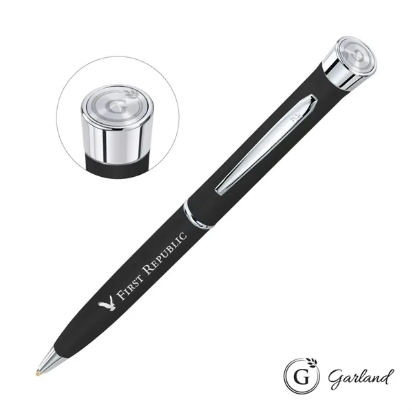 Custom Garland® Color Matte Emblem Twist Ballpoint Pen - Chrome