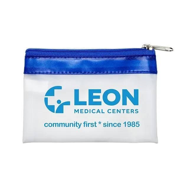 4-1/2" W x 3" H  VINYL TRAVEL POUCH