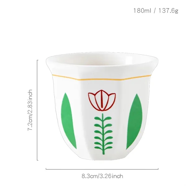 6/8.5 oz Middle Eastern Arabic Ceramic Espresso Cup - 6/8.5 oz Middle Eastern Arabic Ceramic Espresso Cup - Image 8 of 13