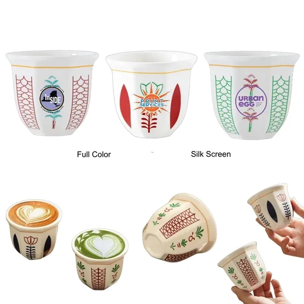 6/8.5 oz Middle Eastern Arabic Ceramic Espresso Cup - 6/8.5 oz Middle Eastern Arabic Ceramic Espresso Cup - Image 0 of 13