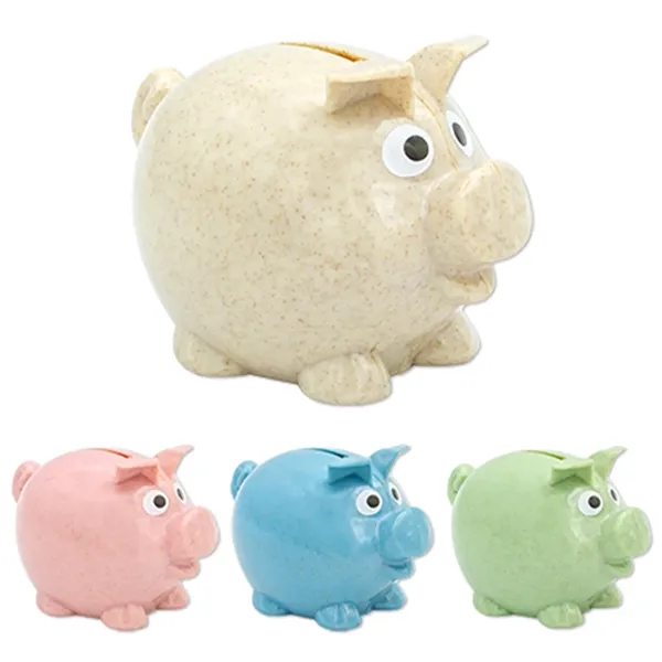 Sustainable Wheat Straw Piggy Bank - Sustainable Wheat Straw Piggy Bank - Image 1 of 5