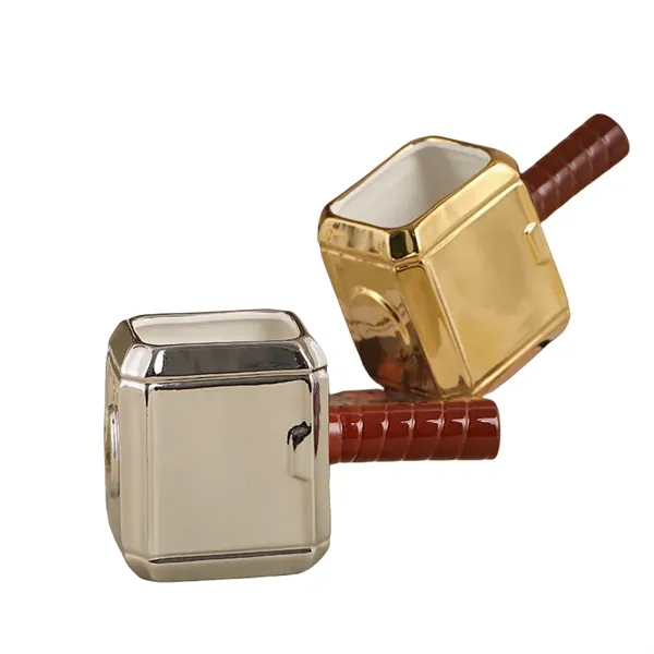 18.5 oz Thor Hammer Shaped Ceramic Mug Coffee Cup - 18.5 oz Thor Hammer Shaped Ceramic Mug Coffee Cup - Image 4 of 7