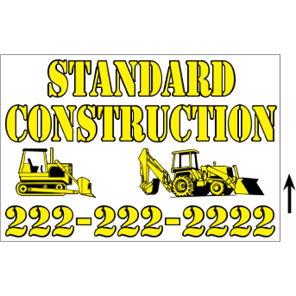 18" x 12" Corrugated Sign - 2 Colors, 1 Side - 18" x 12" Corrugated Sign - 2 Colors, 1 Side - Image 1 of 8