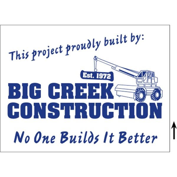 24" x 18" Corrugated Sign - 1 Color, 2 Sides - 24" x 18" Corrugated Sign - 1 Color, 2 Sides - Image 0 of 8