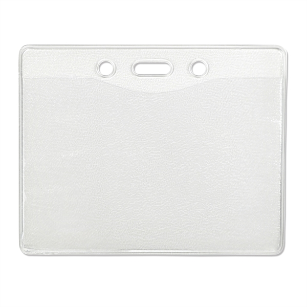 Horizontal Oversize Vinyl Badge Holder w/ Slot & Chain Holes - Horizontal Oversize Vinyl Badge Holder w/ Slot & Chain Holes - Image 1 of 1