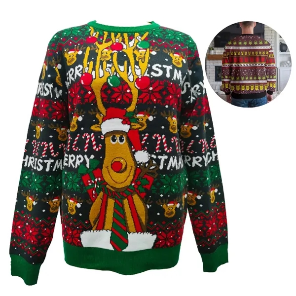 Ugly Knitted Pullover Sweater Crew Neck Christmas Jumper - Ugly Knitted Pullover Sweater Crew Neck Christmas Jumper - Image 0 of 6