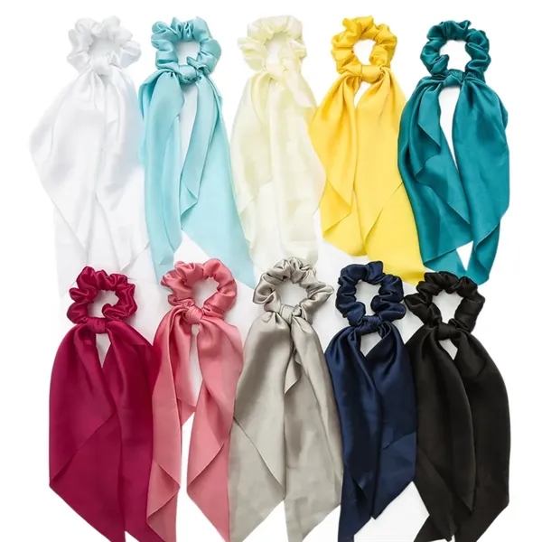 Hair Scarf Scrunchies Satin Ties Ribbon Ponytail Holders - Hair Scarf Scrunchies Satin Ties Ribbon Ponytail Holders - Image 2 of 3
