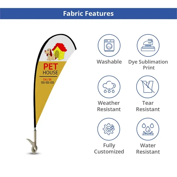 Clip Flags - Teardrop Single Sided (12.17" x 23.78") - Clip Flags - Teardrop Single Sided (12.17" x 23.78") - Image 0 of 7