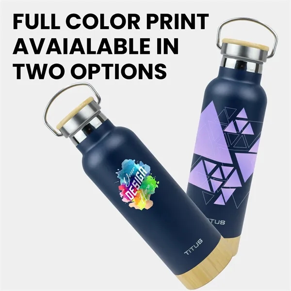 17oz TiTUS® Stainless Steel Insulated Wood Base Water Bottle - 17oz TiTUS® Stainless Steel Insulated Wood Base Water Bottle - Image 1 of 3