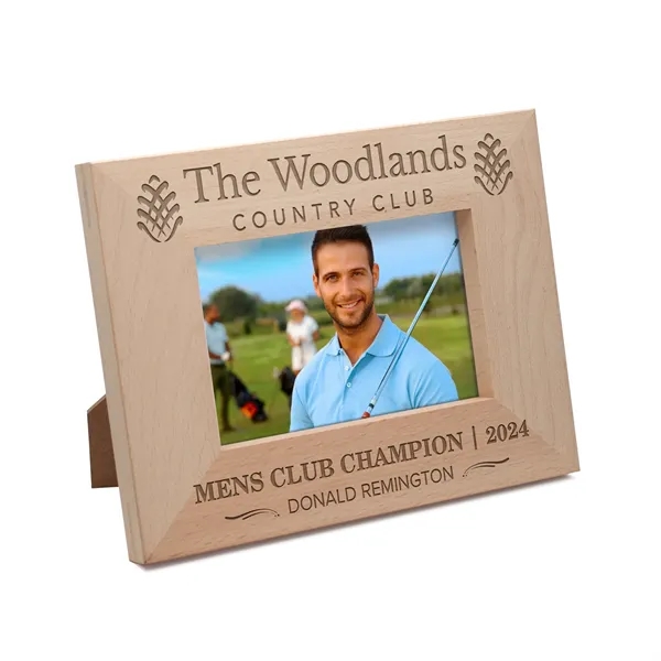 Beech Wood Frame, Laser Engraved 4"H x 6"W