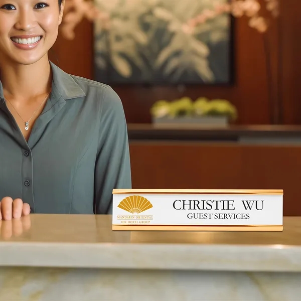 Full Color Desk Name Plate Sign, 2"H x 10"L