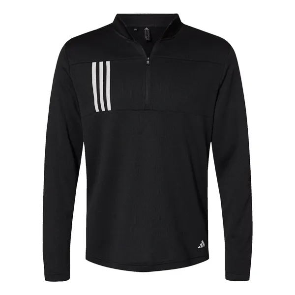 Adidas Men's 3-Stripes Double-Knit Quarter-Zip Pullover - Adidas Men's 3-Stripes Double-Knit Quarter-Zip Pullover - Image 1 of 10