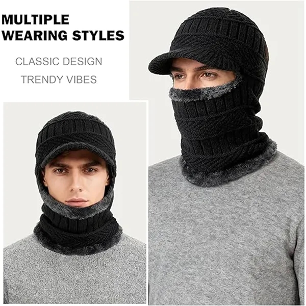 Unisex Winter Knitted Balaclava Beanie Hat - Unisex Winter Knitted Balaclava Beanie Hat - Image 5 of 5