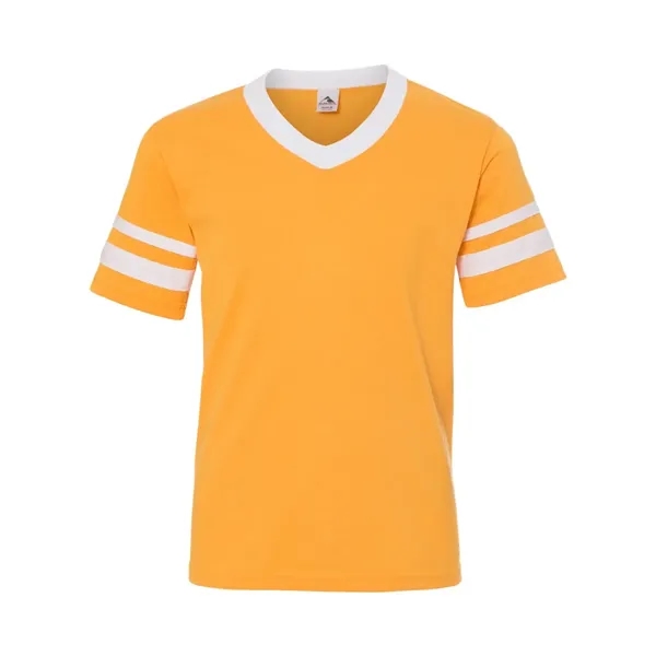Augusta Sportswear Youth V-Neck Jersey with Striped Sleeves - Augusta Sportswear Youth V-Neck Jersey with Striped Sleeves - Image 5 of 23