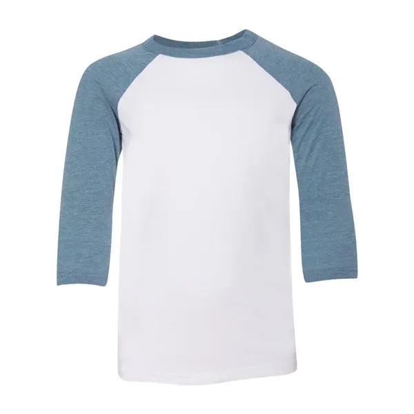 BELLA + CANVAS Youth Three-Quarter Sleeve Baseball Tee - BELLA + CANVAS Youth Three-Quarter Sleeve Baseball Tee - Image 3 of 8