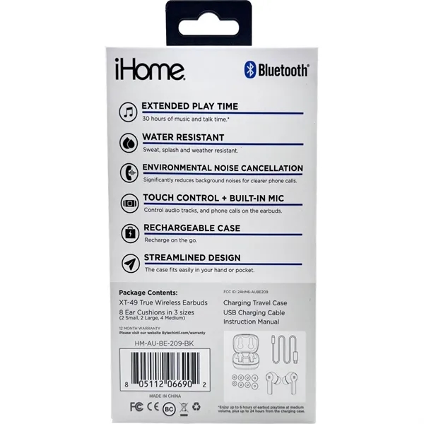 iHome® XT-49 True Wireless Earbuds & Charger Case - iHome® XT-49 True Wireless Earbuds & Charger Case - Image 6 of 17