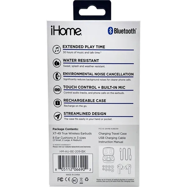 iHome® XT-49 True Wireless Earbuds & Charger Case - iHome® XT-49 True Wireless Earbuds & Charger Case - Image 13 of 17
