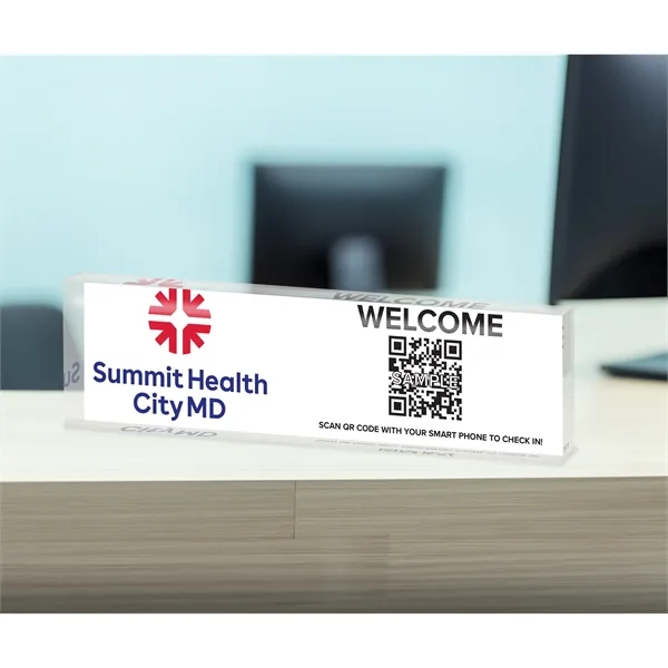 Acrylic Name Block (10" L x 3" H x 1.25" thick)