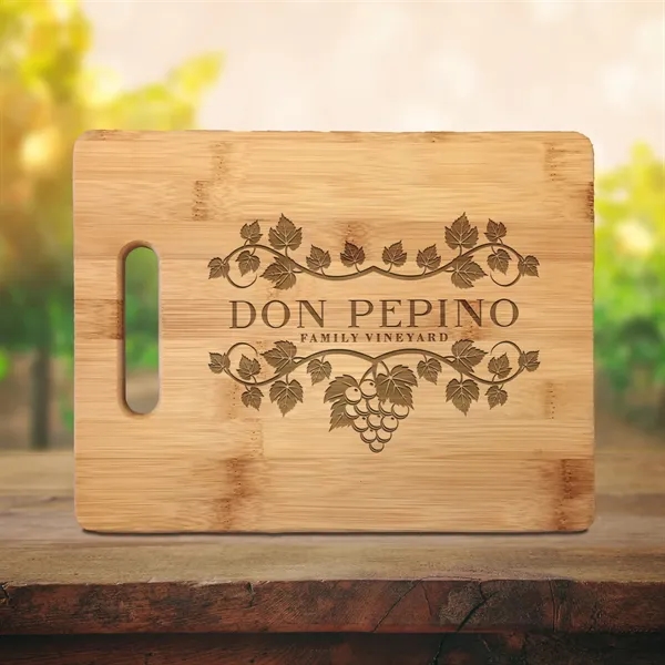 Laser Engraved Bamboo Wood Cutting Board, 11.5"x8.75"x0.5"