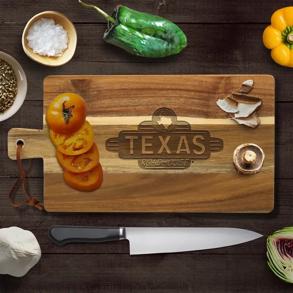 Laser Engraved Acacia Wood Cutting Board, 15.75" x 7.9" x 1"
