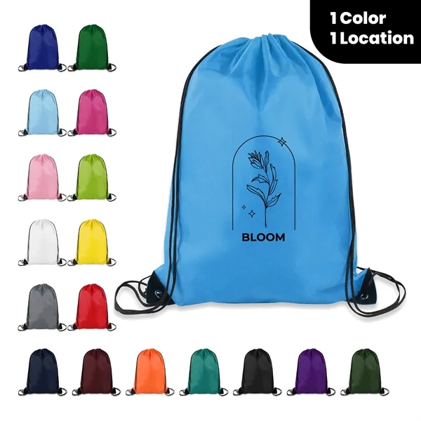 14" X 18" Polyester Drawstring Backpack - 14" X 18" Polyester Drawstring Backpack - Image 0 of 1