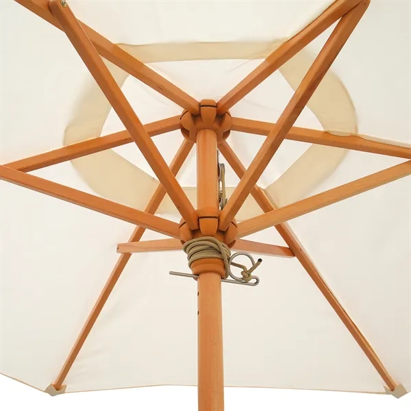 7' Wooden Market Umbrella With Valence ( Full Color ) - 7' Wooden Market Umbrella With Valence ( Full Color ) - Image 2 of 3