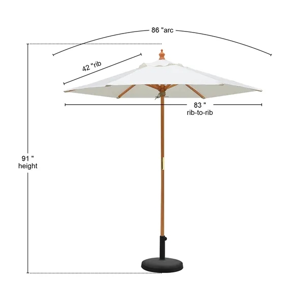 7' Wooden Market Umbrella With Valence ( Full Color ) - 7' Wooden Market Umbrella With Valence ( Full Color ) - Image 3 of 3