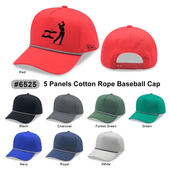 5 Panel High Profile AFrame Golf Cap w/Rope - 5 Panel High Profile AFrame Golf Cap w/Rope - Image 0 of 14
