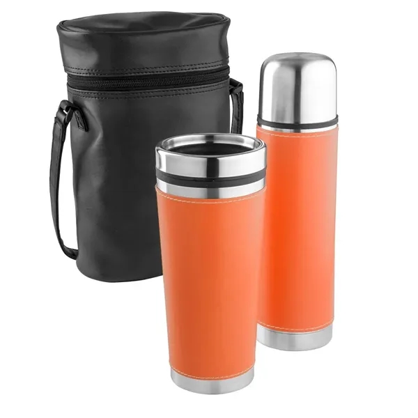 Leatherette Tumbler/ Vacuum Bottle Set - Leatherette Tumbler/ Vacuum Bottle Set - Image 2 of 7