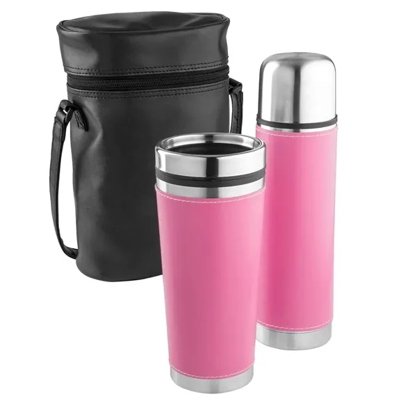Leatherette Tumbler/ Vacuum Bottle Set - Leatherette Tumbler/ Vacuum Bottle Set - Image 3 of 7