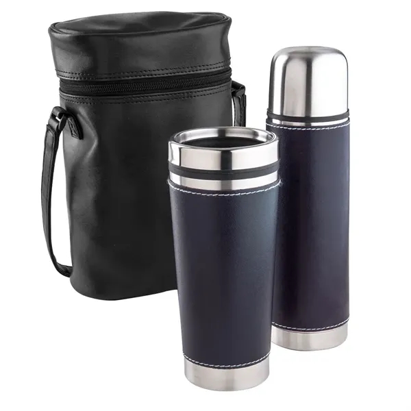 Leatherette Tumbler/ Vacuum Bottle Set - Leatherette Tumbler/ Vacuum Bottle Set - Image 5 of 7