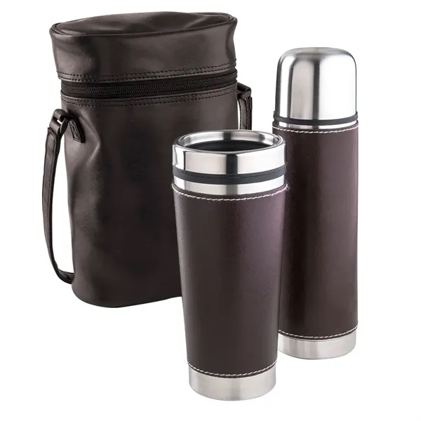 Leatherette Tumbler/ Vacuum Bottle Set - Leatherette Tumbler/ Vacuum Bottle Set - Image 6 of 7