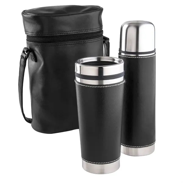 Leatherette Tumbler/ Vacuum Bottle Set - Leatherette Tumbler/ Vacuum Bottle Set - Image 7 of 7