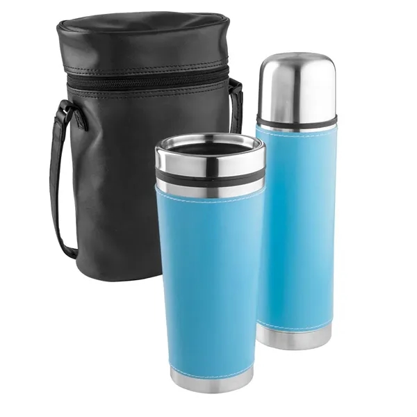 Custom Leatherette Tumbler/ Vacuum Bottle Set
