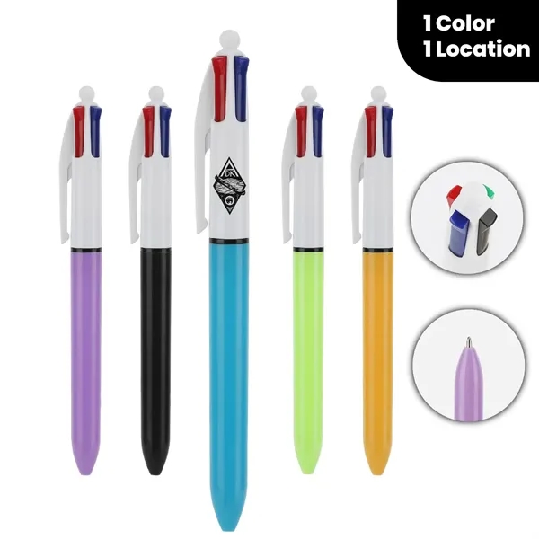 Customized Retractable Four Color Ball Pen - Customized Retractable Four Color Ball Pen - Image 0 of 1