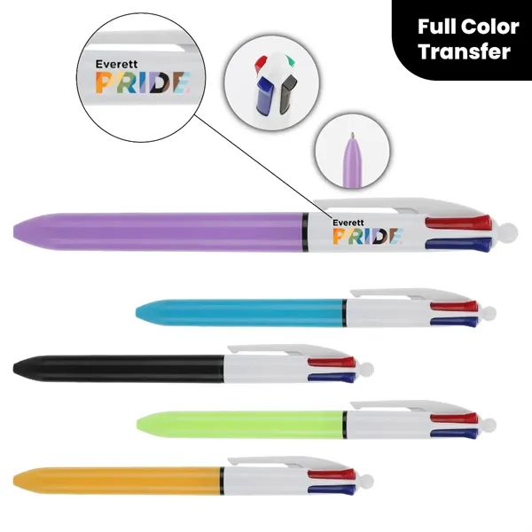Customized Retractable Four Color Ball Pen - Customized Retractable Four Color Ball Pen - Image 1 of 1