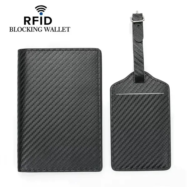 Leather Rfid Passport Holder + Luggage Tag Gift Set - Leather Rfid Passport Holder + Luggage Tag Gift Set - Image 0 of 7
