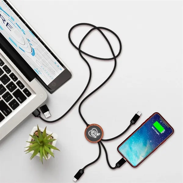 Bamboo 5-in-1 Charging Cable with Light-Up Logo - Bamboo 5-in-1 Charging Cable with Light-Up Logo - Image 3 of 6